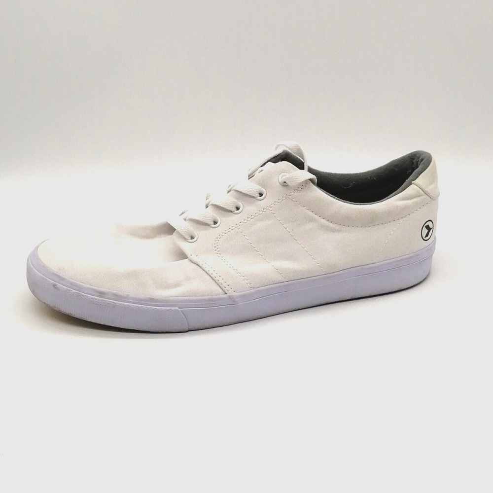 Kustom Shoes Mens Layday Sneaker White Lace Up Round Toe Flat Heel Cushioned 9